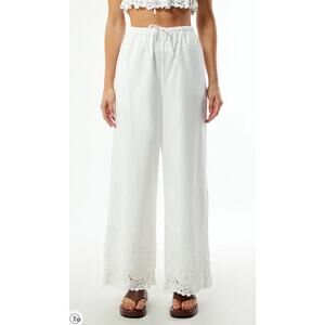 WeWoreWhat Women's Boho Revival Eyelet Hem Tie Waist Hem XS White